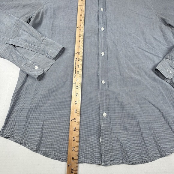 Frank & Eileen Shirt Micro Check Super 100's 2 Ply Shirt XL Blue Button Up EUC - Picture 6 of 10